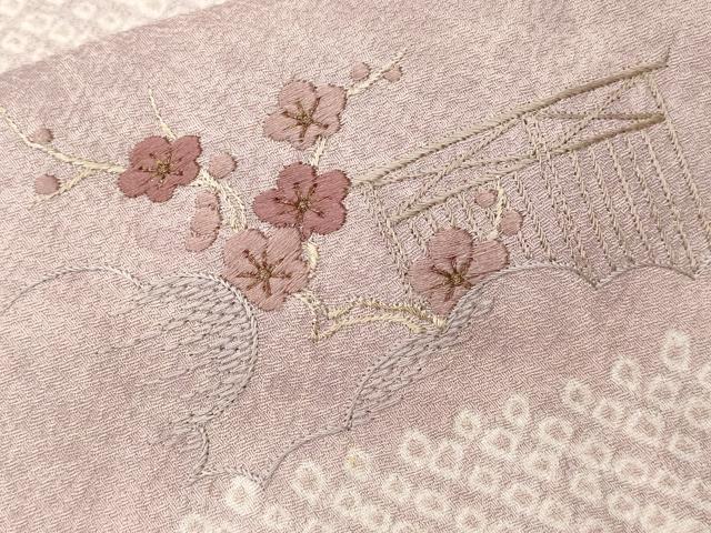 平和屋着物■訪問着 刺繍 絞り 地紙枝花文 金糸 やまと誂製 正絹 逸品 CABC6155ev