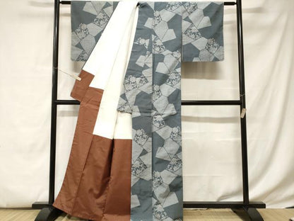平和屋着物■上質な紬 更紗花唐草文 正絹 逸品 未使用 CABC6157ev