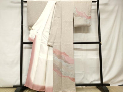 平和屋着物■訪問着 芝草舞蝶文 金彩 やまと誂製 正絹 逸品 CABC6165ev