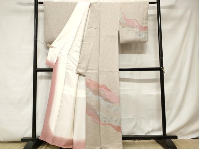 平和屋着物■訪問着 芝草舞蝶文 金彩 やまと誂製 正絹 逸品 CABC6165ev