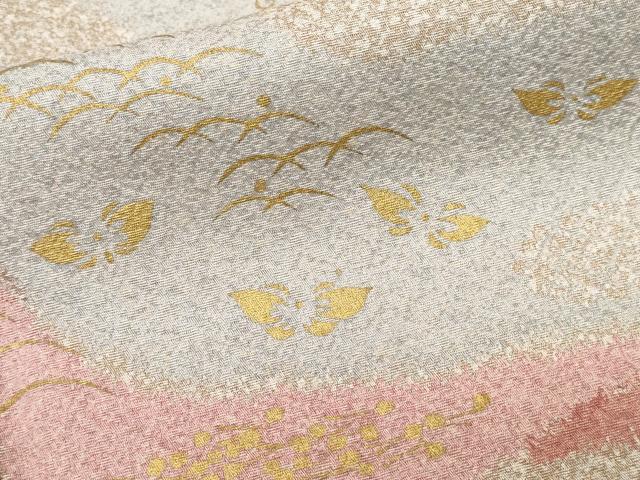 平和屋着物■訪問着 芝草舞蝶文 金彩 やまと誂製 正絹 逸品 CABC6165ev