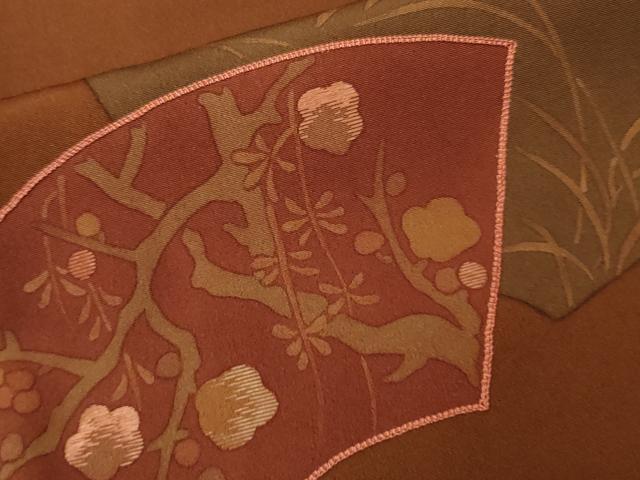 平和屋着物■訪問着 刺繍 地紙重ね笹竹枝梅文 正絹 逸品 未使用 CABC6169ev