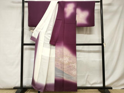 平和屋着物■訪問着 流水枝花文 暈し染め 正絹 逸品 CABC6171ev