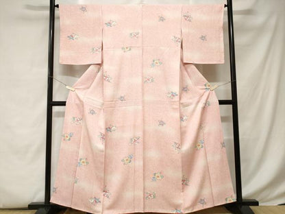 平和屋着物■上質な小紋 舞花文 暈し染め 正絹 逸品 CABC6176ev