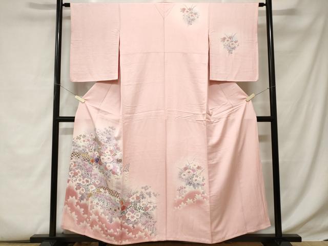 平和屋着物■訪問着 草花文 暈し染め 金彩 正絹 逸品 CABC6185ev
