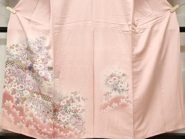 平和屋着物■訪問着 草花文 暈し染め 金彩 正絹 逸品 CABC6185ev