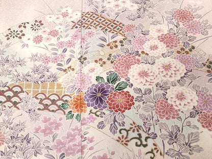 平和屋着物■訪問着 草花文 暈し染め 金彩 正絹 逸品 CABC6185ev