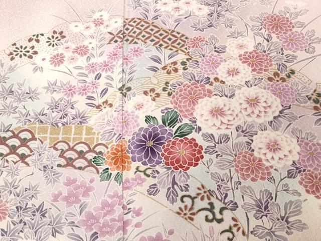 平和屋着物■訪問着 草花文 暈し染め 金彩 正絹 逸品 CABC6185ev