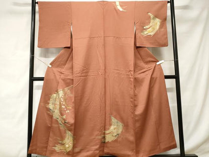 平和屋着物■訪問着 刺繍 几帳花蝶丸文 暈し染め 金彩 正絹 逸品 CABC6210ev