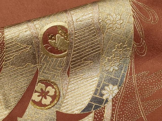 平和屋着物■訪問着 刺繍 几帳花蝶丸文 暈し染め 金彩 正絹 逸品 CABC6210ev