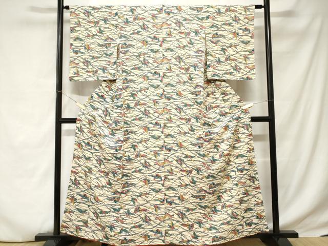 平和屋着物■上質な小紋 飛鳥芝草文 正絹 逸品 CABC6212ev