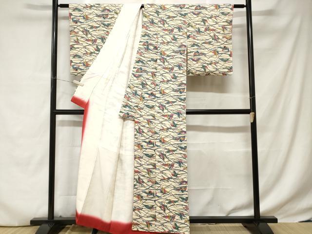 平和屋着物■上質な小紋 飛鳥芝草文 正絹 逸品 CABC6212ev