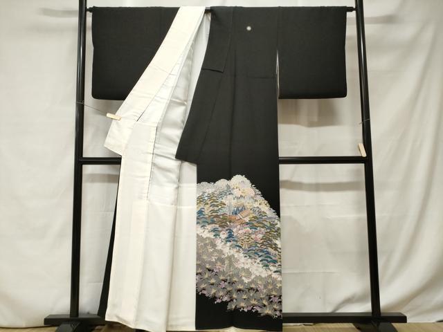 平和屋着物■豪華黒留袖　作家物　風景文　正絹　逸品　CABC6218ev