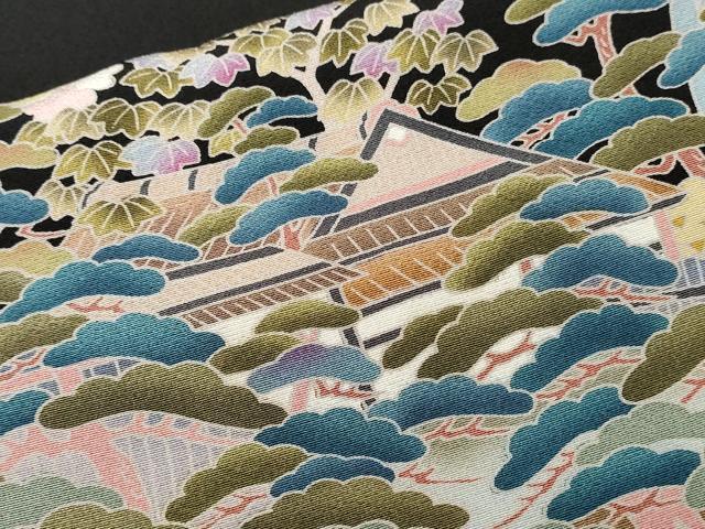 平和屋着物■豪華黒留袖　作家物　風景文　正絹　逸品　CABC6218ev