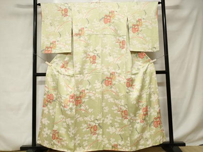 平和屋着物■上質な小紋 雪芝御所車枝楓文 正絹 逸品 CABC6221ev