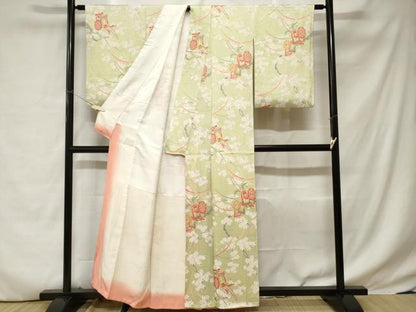 平和屋着物■上質な小紋 雪芝御所車枝楓文 正絹 逸品 CABC6221ev