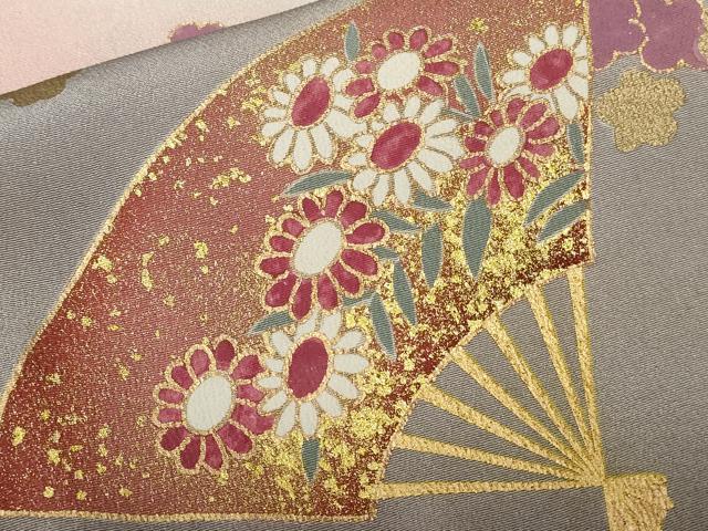 平和屋着物■豪華黒留袖　作家物　流水扇面飛鶴花文　暈し染め　金彩　正絹　逸品　CABC6232ev