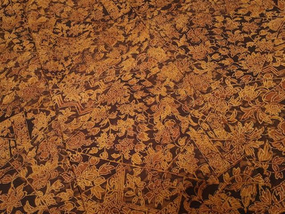 平和屋着物■上質な小紋 切嵌更紗花文 正絹 逸品 CABC6242ev