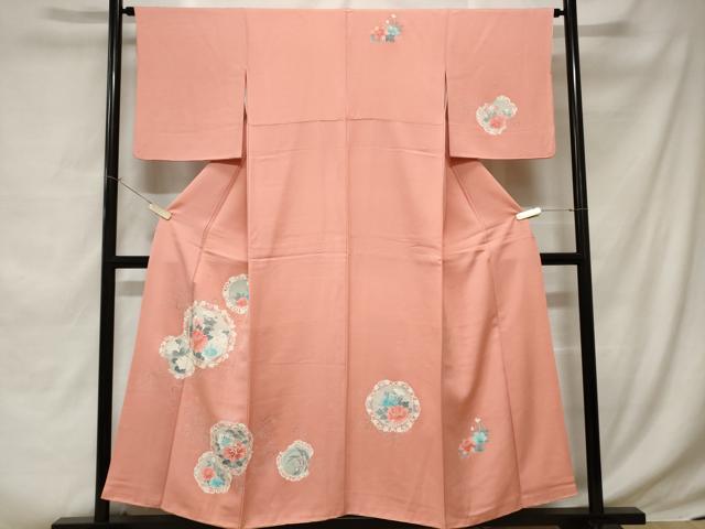 平和屋着物■訪問着 絵皿花唐草文 正絹 逸品 CABC6273ev