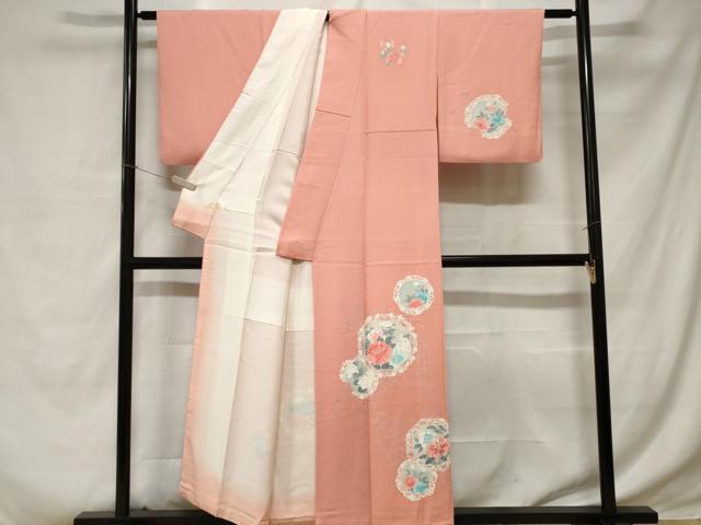 平和屋着物■訪問着 絵皿花唐草文 正絹 逸品 CABC6273ev