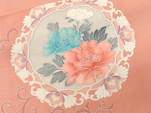 平和屋着物■訪問着 絵皿花唐草文 正絹 逸品 CABC6273ev