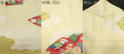 平和屋着物■訪問着 地紙花蝶文 暈し染め 金彩 正絹 逸品 CABC6276ev