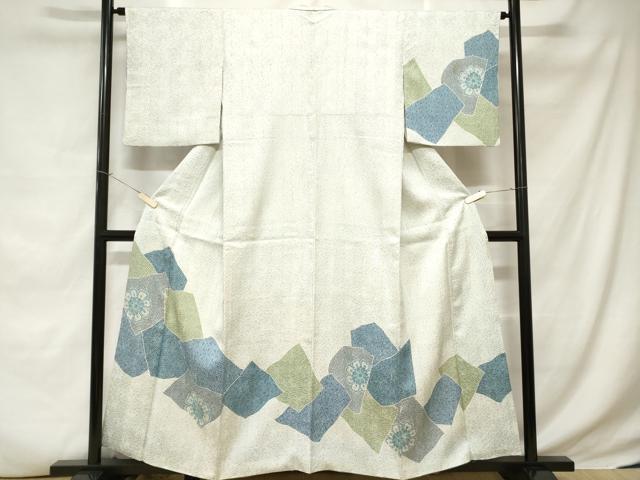 平和屋着物■訪問着 総堀 色紙重ね花文 正絹 逸品 CABC6277ev