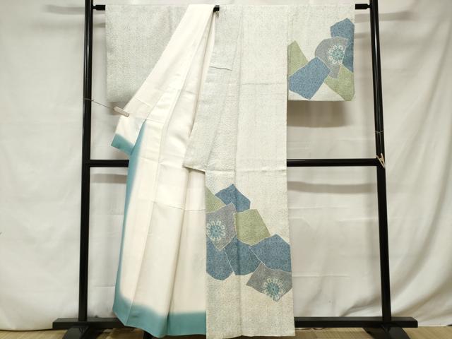 平和屋着物■訪問着 総堀 色紙重ね花文 正絹 逸品 CABC6277ev