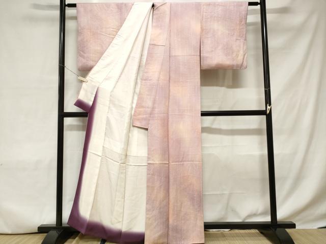 平和屋着物■上質な小紋 枝花文 暈し染め 正絹 逸品 CABC6298ev