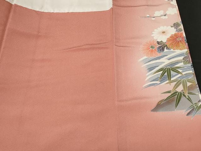 平和屋着物■豪華色留袖 作家物 流水草花文 暈し染め 金彩 正絹 逸品 CABC6303ev