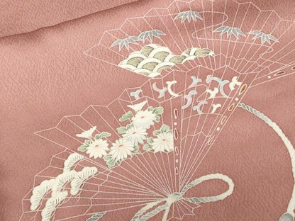 平和屋着物■訪問着 檜扇松竹梅文 正絹 逸品 CABC6313ev