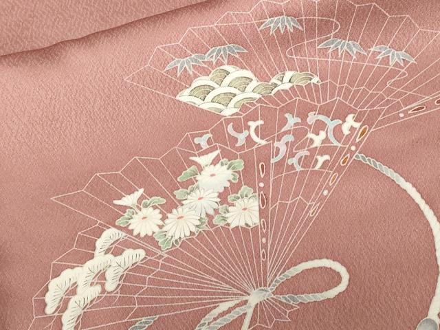 平和屋着物■訪問着 檜扇松竹梅文 正絹 逸品 CABC6313ev