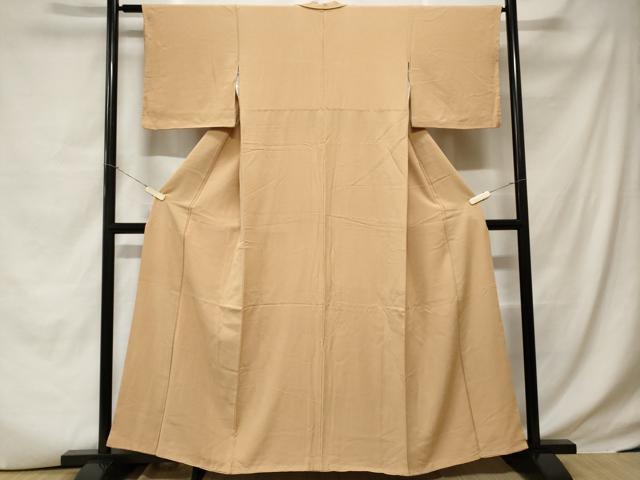 平和屋着物■上質な色無地　蜂蜜色　正絹　逸品　CABC6351ev