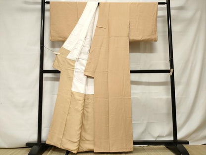 平和屋着物■上質な色無地　蜂蜜色　正絹　逸品　CABC6351ev