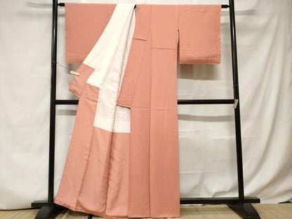 平和屋着物■上質な色無地　曙色　正絹　逸品　CABC6352ev