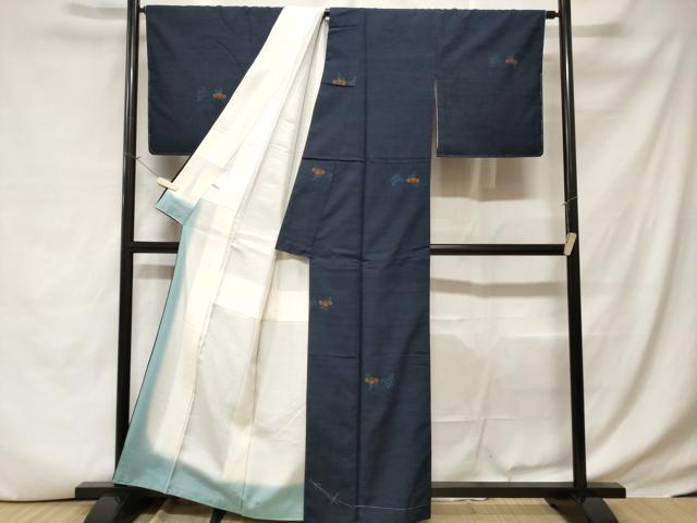 平和屋着物■上質な紬　舞花文　正絹　逸品　CABC6374ev
