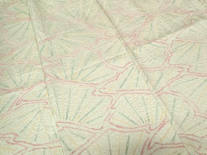 平和屋着物■上質な小紋　総絞り　松葉文　正絹　逸品　CABC6385ev