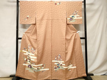 平和屋着物■訪問着　遠山枝花文　金彩　正絹　逸品　CABC6393ev