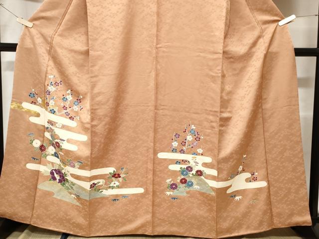 平和屋着物■訪問着　遠山枝花文　金彩　正絹　逸品　CABC6393ev