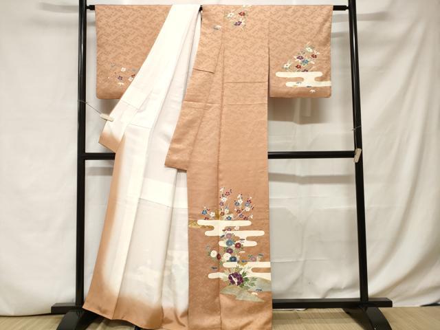 平和屋着物■訪問着　遠山枝花文　金彩　正絹　逸品　CABC6393ev