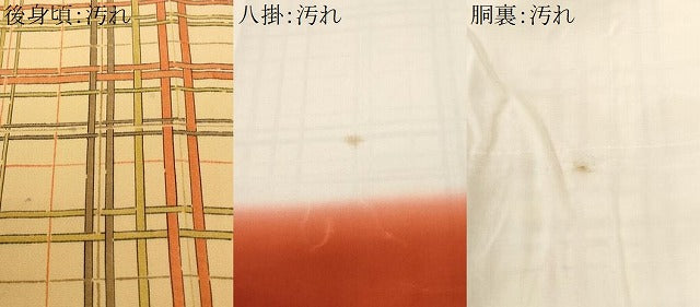 平和屋着物■上質な小紋　格子柄　正絹　逸品　CABC6396ev