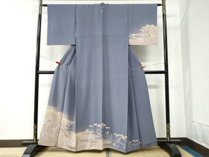 平和屋着物●訪問着 浜松舟花文 暈し染め 金彩 正絹 逸品 CABC6402yc