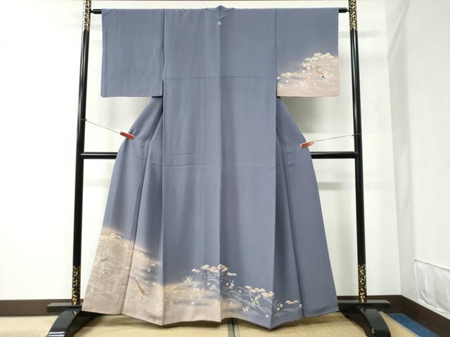 平和屋着物●訪問着 浜松舟花文 暈し染め 金彩 正絹 逸品 CABC6402yc