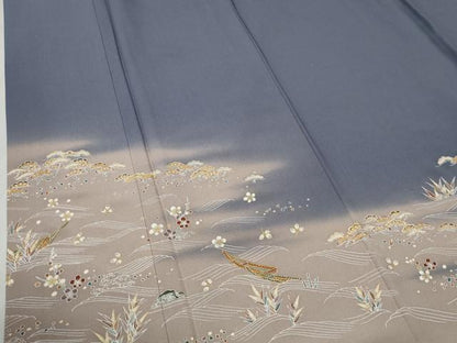 平和屋着物●訪問着 浜松舟花文 暈し染め 金彩 正絹 逸品 CABC6402yc