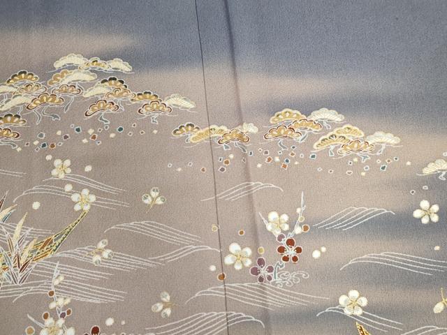 平和屋着物●訪問着 浜松舟花文 暈し染め 金彩 正絹 逸品 CABC6402yc