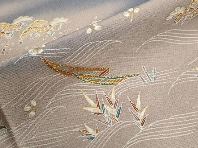 平和屋着物●訪問着 浜松舟花文 暈し染め 金彩 正絹 逸品 CABC6402yc