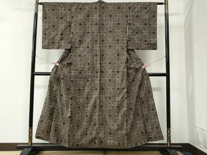 平和屋着物●本場大島紬 龍郷絣 正絹 逸品 CABC6408yc