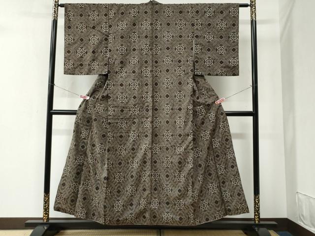 平和屋着物●本場大島紬 龍郷絣 正絹 逸品 CABC6408yc