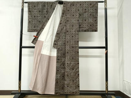 平和屋着物●本場大島紬 龍郷絣 正絹 逸品 CABC6408yc