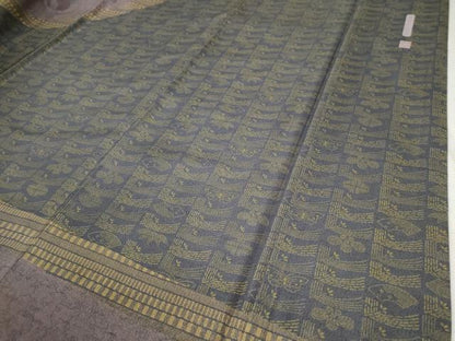 平和屋着物●訪問着 本場染大島紬 地紙雪輪吉祥花蝶文 正絹 逸品 CABC6416yc